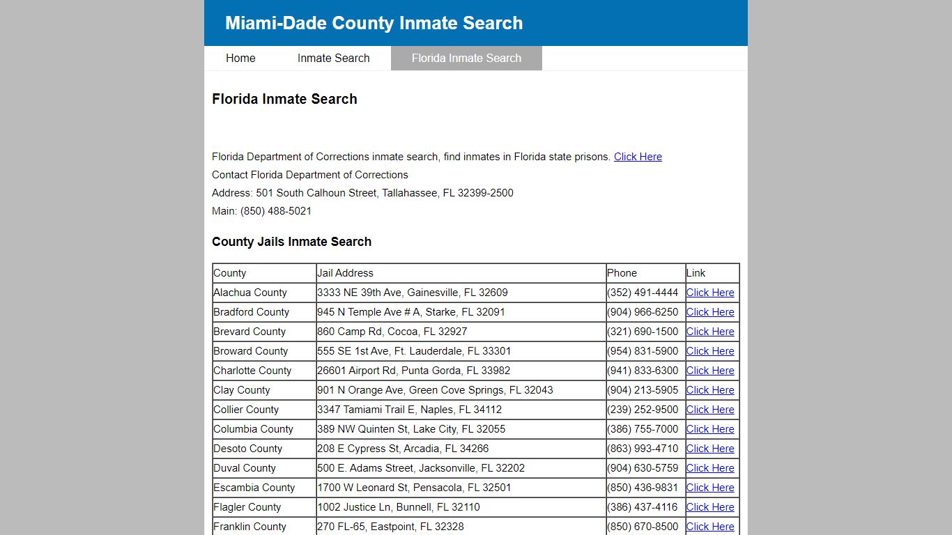 Florida Inmate Search